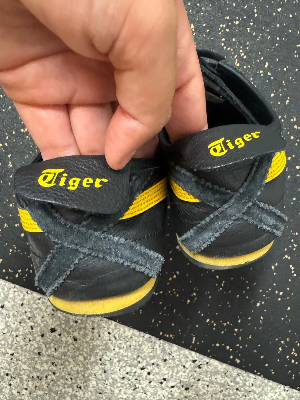 Onitsuka Tiger by Asics Black with Yellow Stripe Sneakers